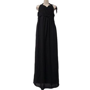 Dressbarn DB RSVP Womens Dress 20 Cocktail Gown Black Chiffon Halter Long Formal